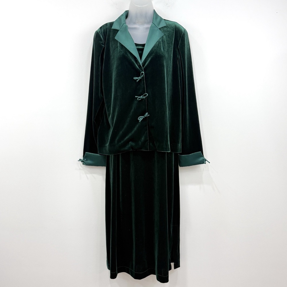 VTG Coldwater Creek Velvet Jacket Dress Set 12 Whimsigoth Classic Event Holiday